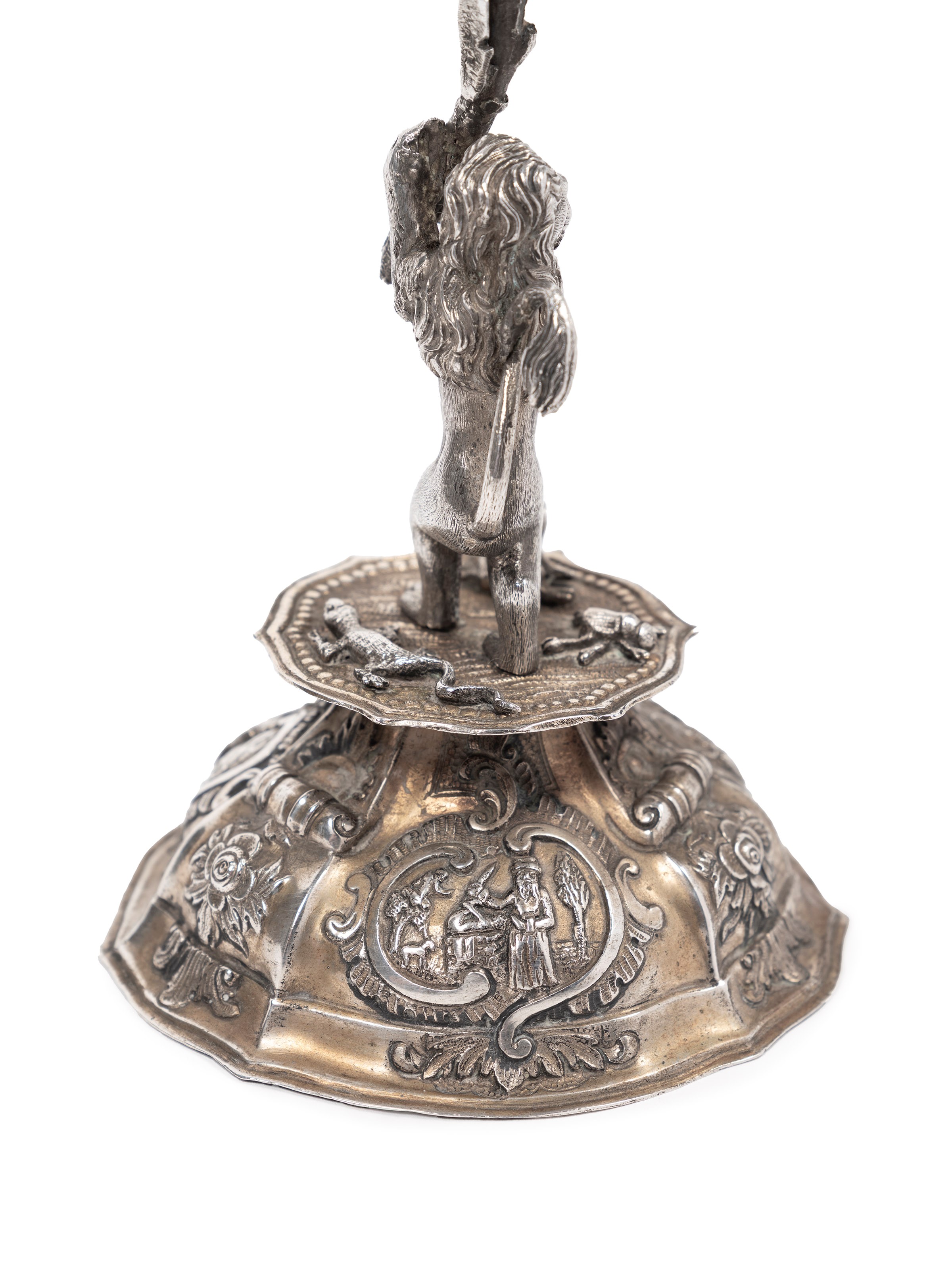 Coppia di candelieri ebraici in argento, Impero Austro-Ungarico, prima metà XIX secolo