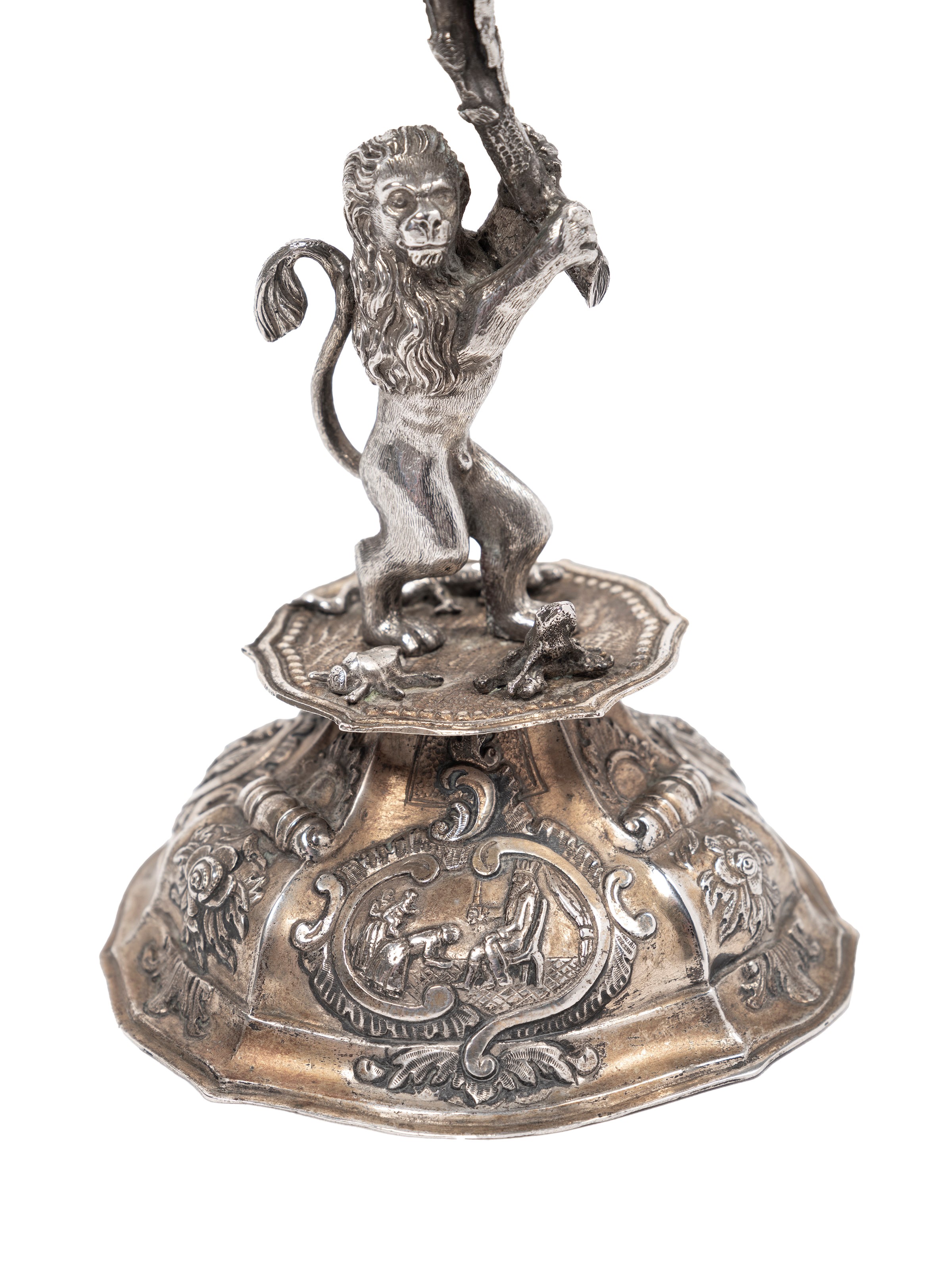 Coppia di candelieri ebraici in argento, Impero Austro-Ungarico, prima metà XIX secolo