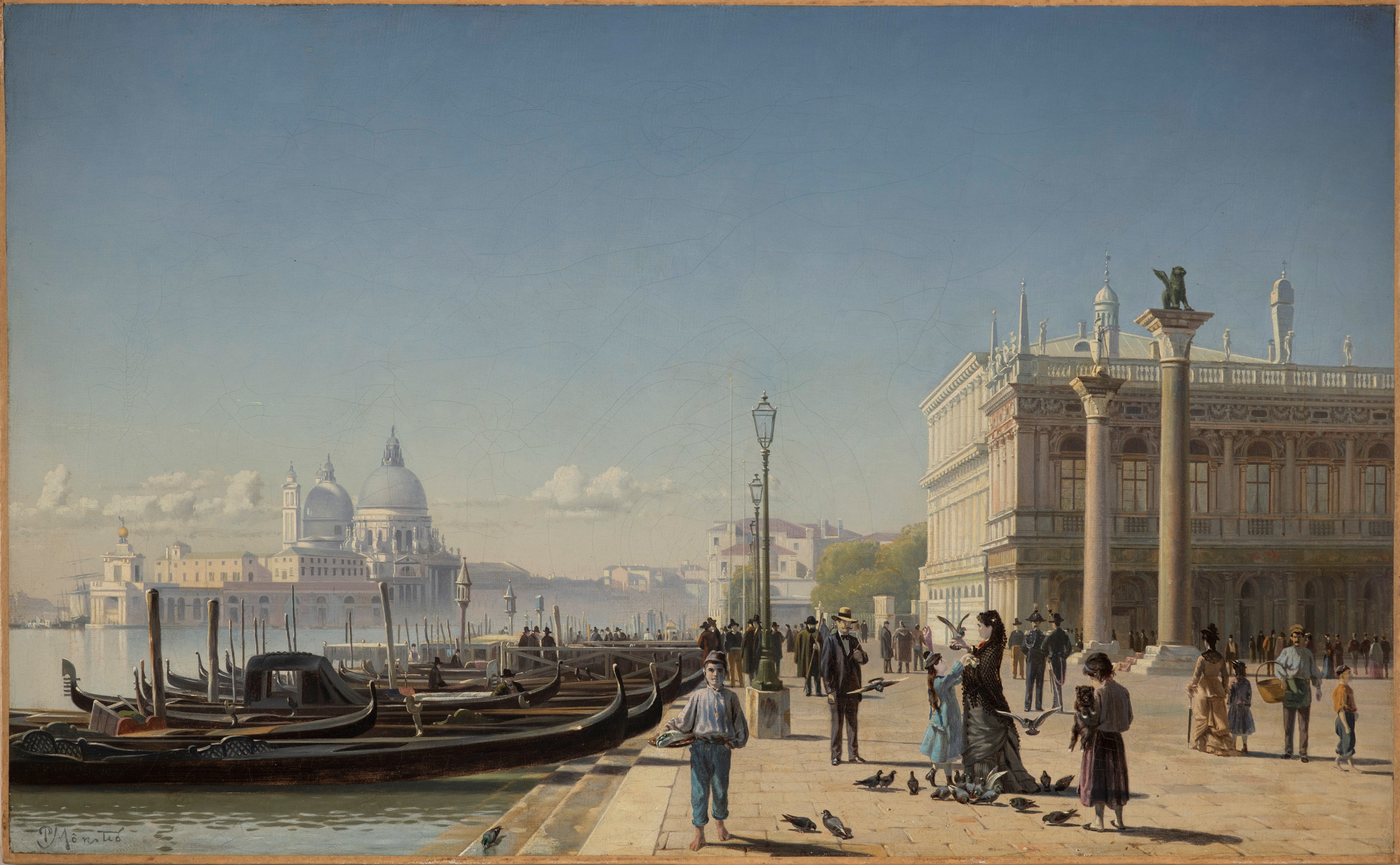 Autore ignoto, Veduta di Venezia e di Punta della Dogana, olio su tela