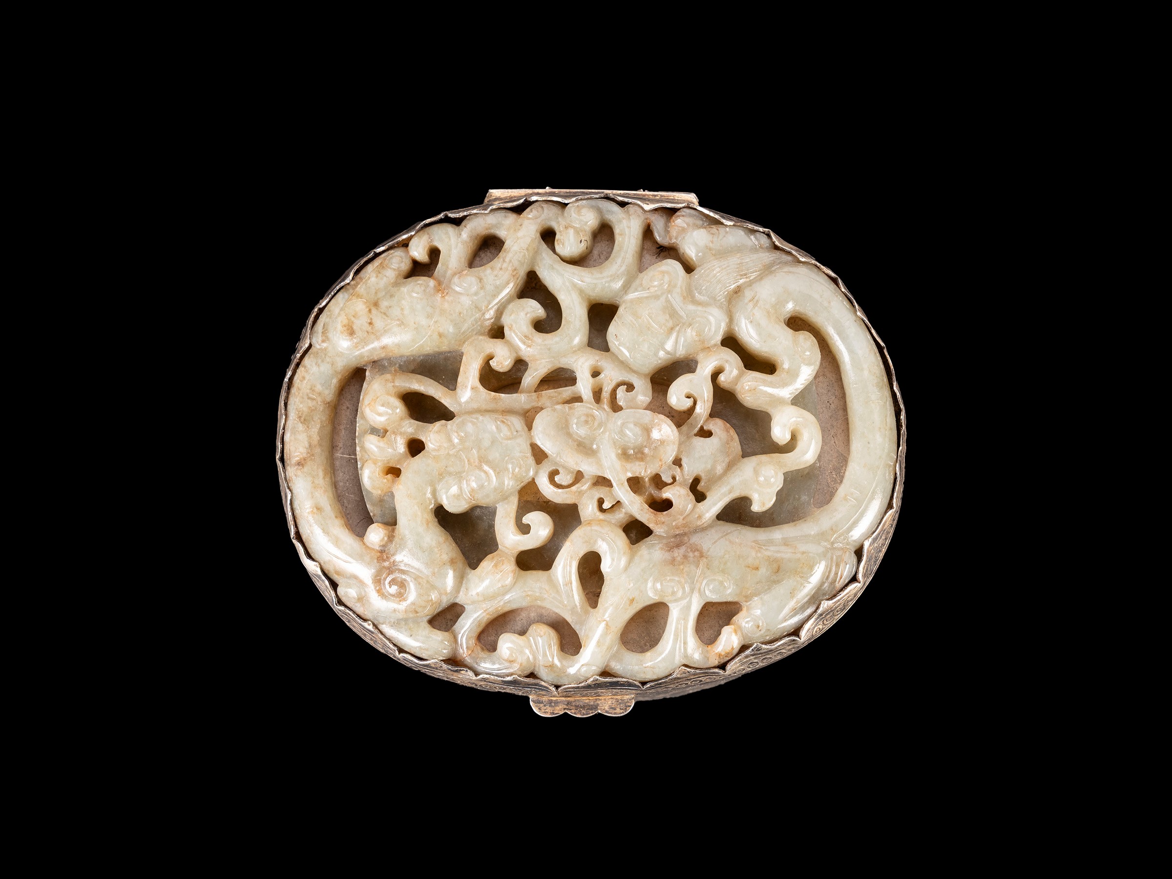 SCATOLA IN ARGENTO E COPERCHIO IN GIADA