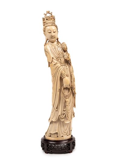 Scultura in avorio, Guanyin della dinastia Qing, XIX secolo