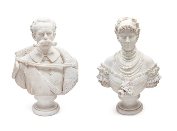 IMPORTANT PAIR OF MARBLE BUSTS