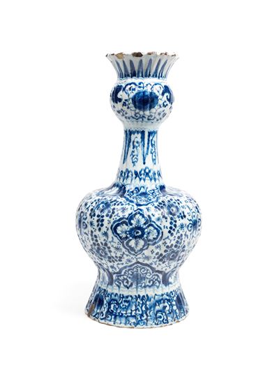 Vaso in porcellana bianca e blu, Delft, XVIII/XIX secolo