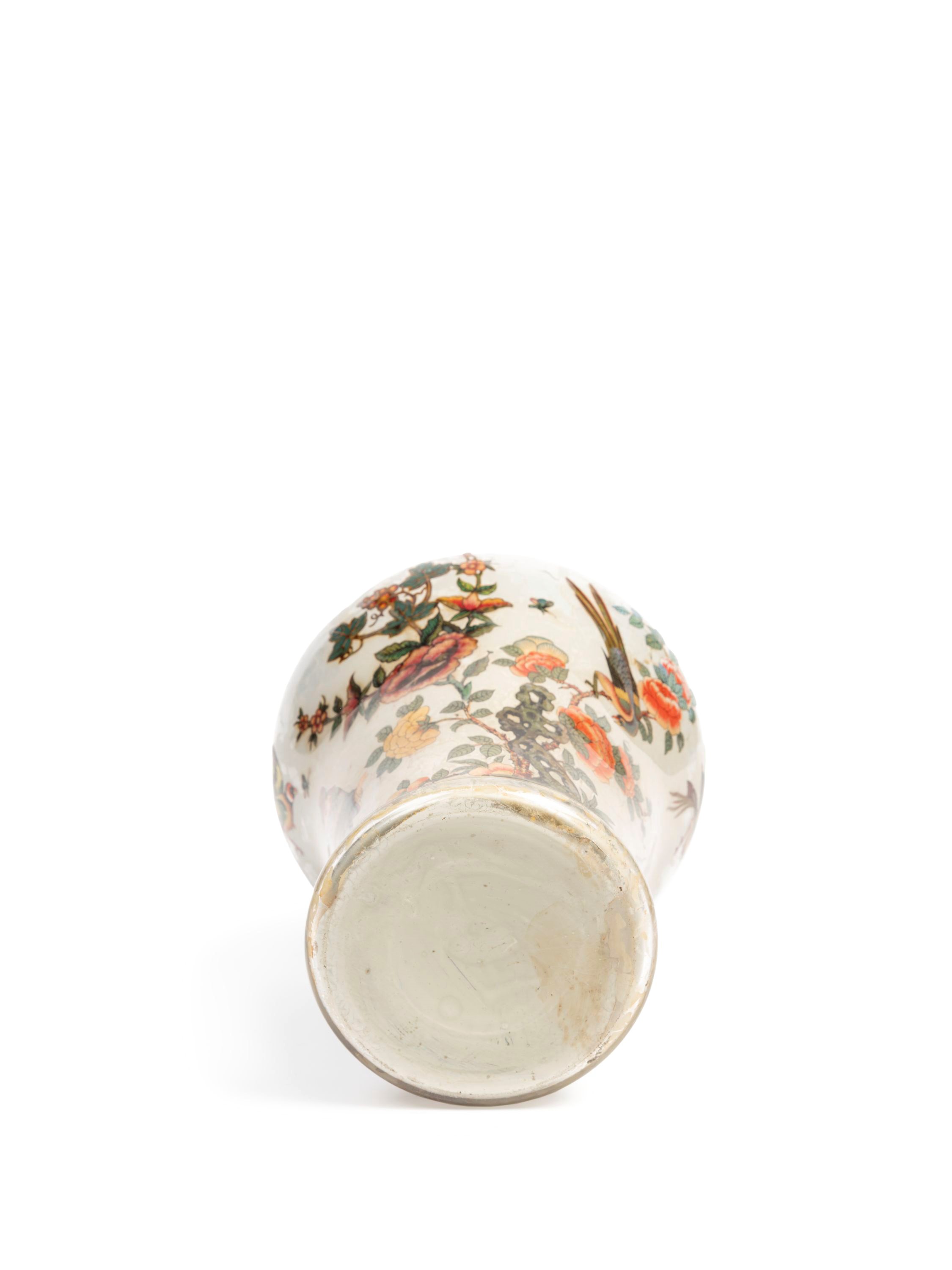 POTICHE IN VETRO DECORATO AD "ARTE POVERA"