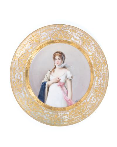 Royal Vienna, Piatto in porcellana con raffigurazione della regina Luisa di Prussia