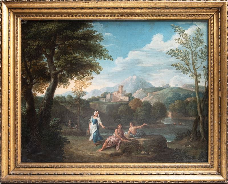Scuola Romana, Scena allegorica, olio su tela