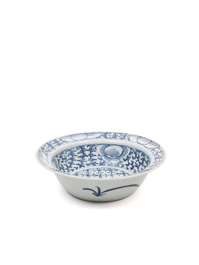 Ciotola in porcellana bianca e blu, Cina, dinastia Qing (1644-1911)