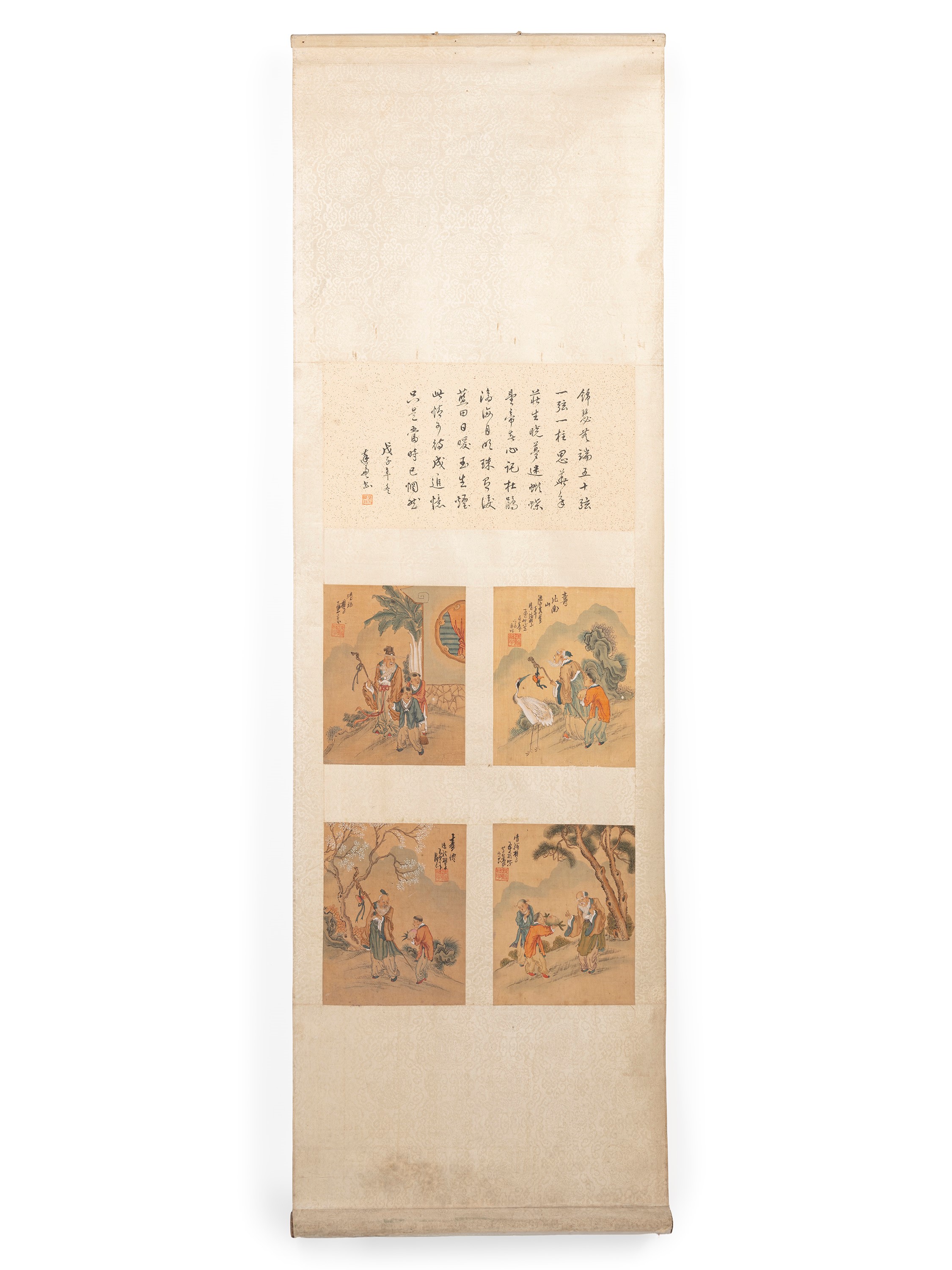 Cina, dinastia Qing, Due dipinti a scroll su seta
