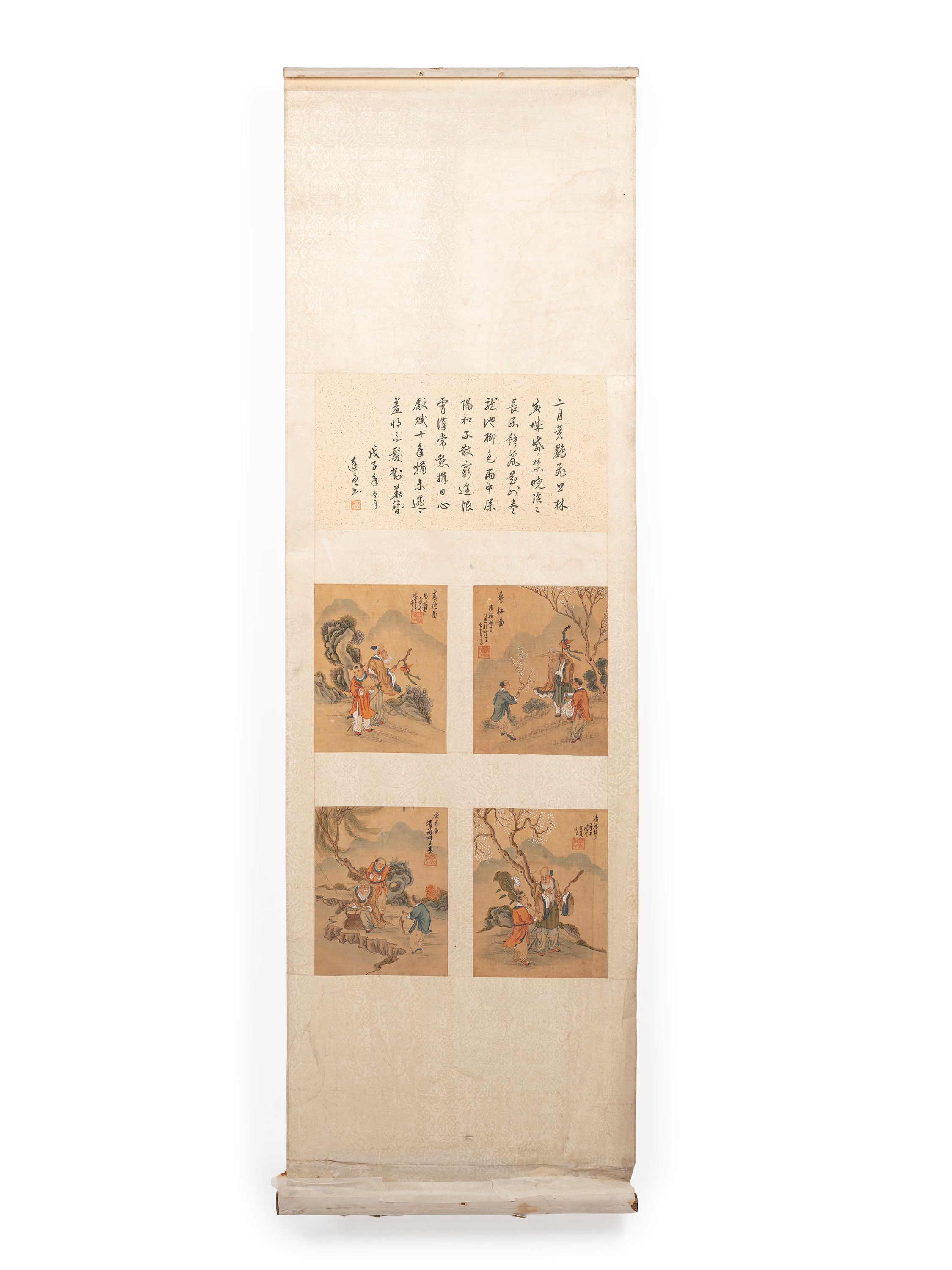 Cina, dinastia Qing, Due dipinti a scroll su seta