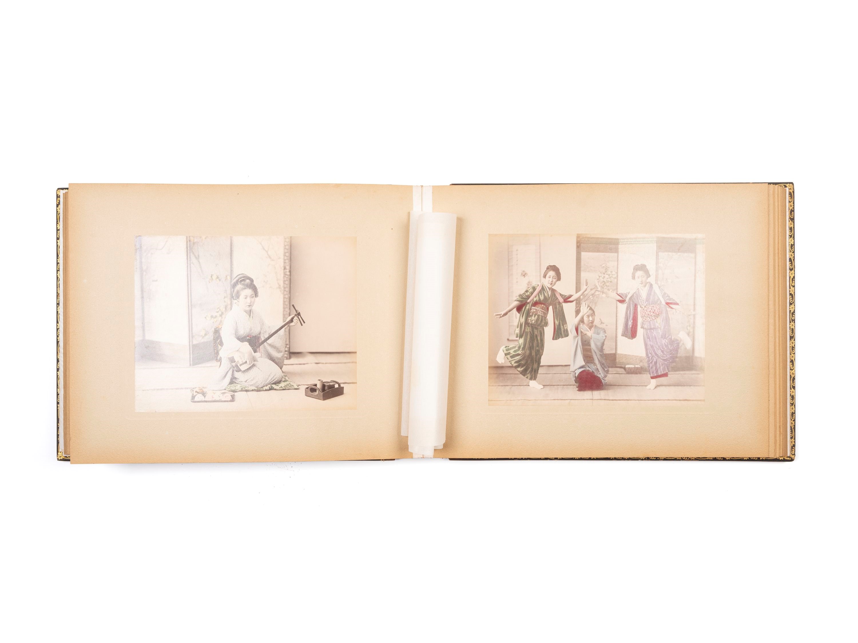 Album fotografico giapponese acquarellato, XX secolo