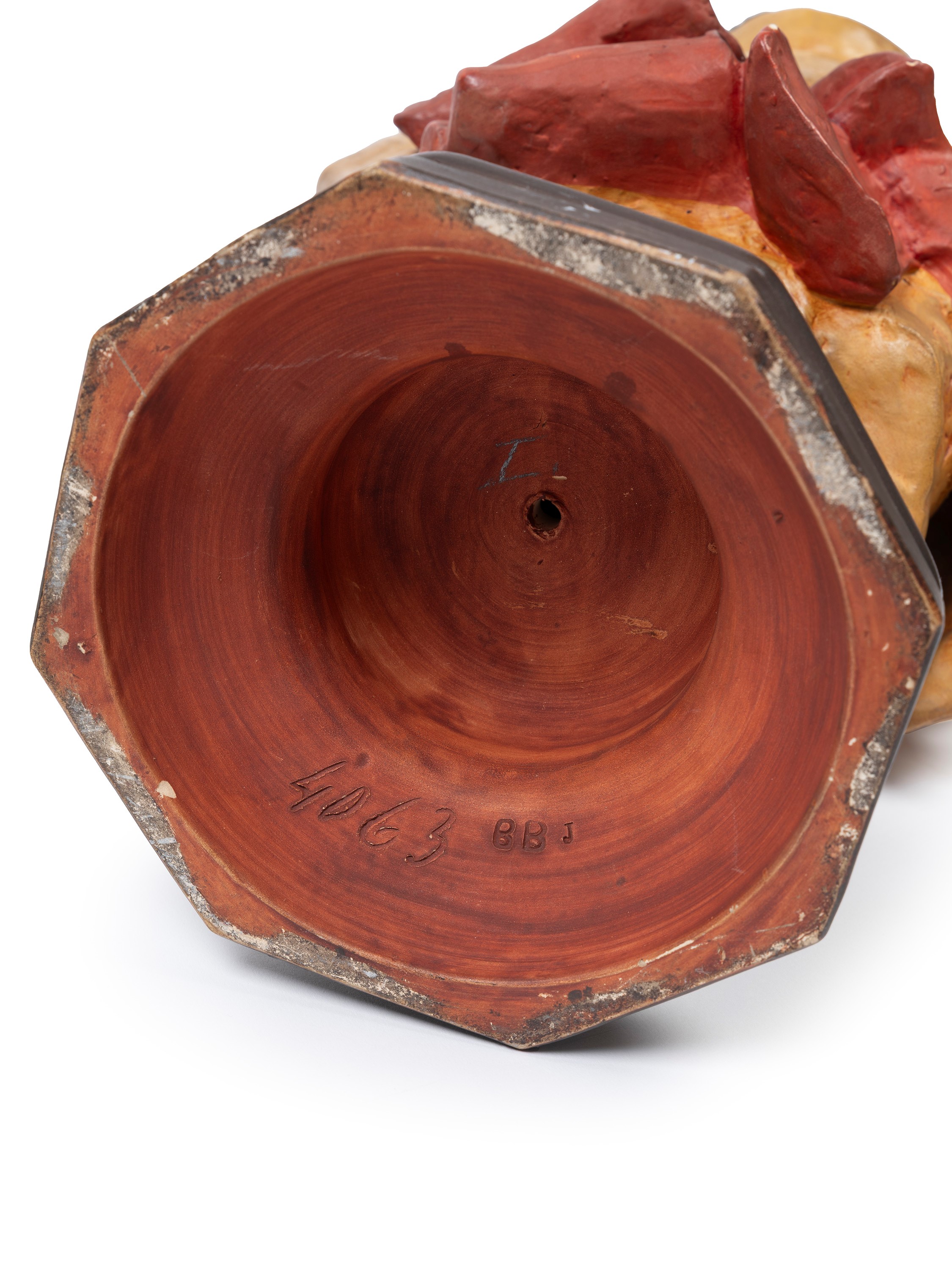 COPPIA DI SCULTURE IN TERRCOTTA POLICROMA