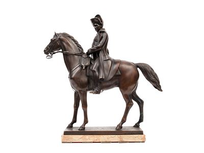 Scultura equestre in bronzo raffigurante Napoleone, fine XIX secolo