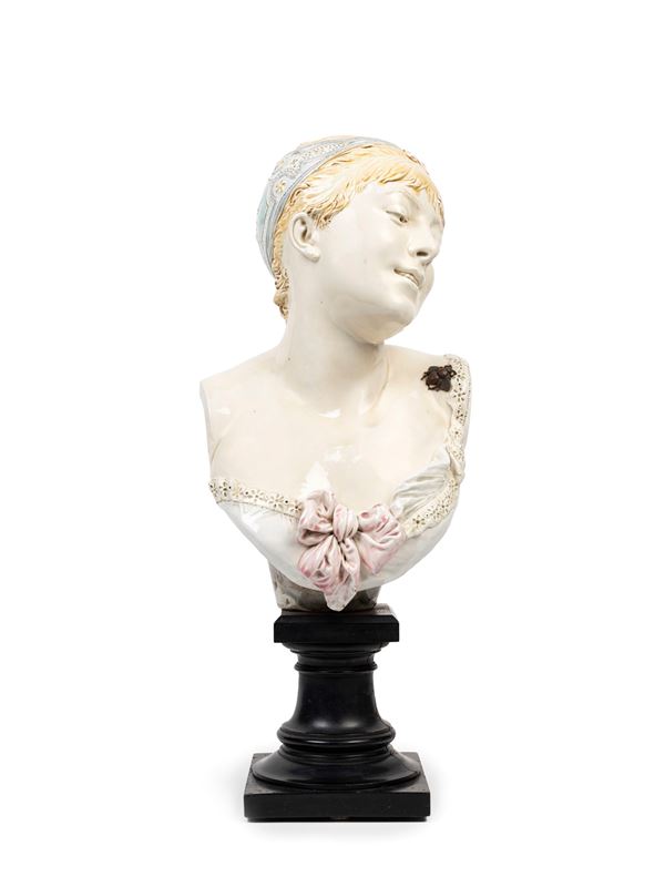 Albert Ernest Carrier Belleuse - CERAMIC SCULPTURE DEPICTING A WOMAN'S BUST