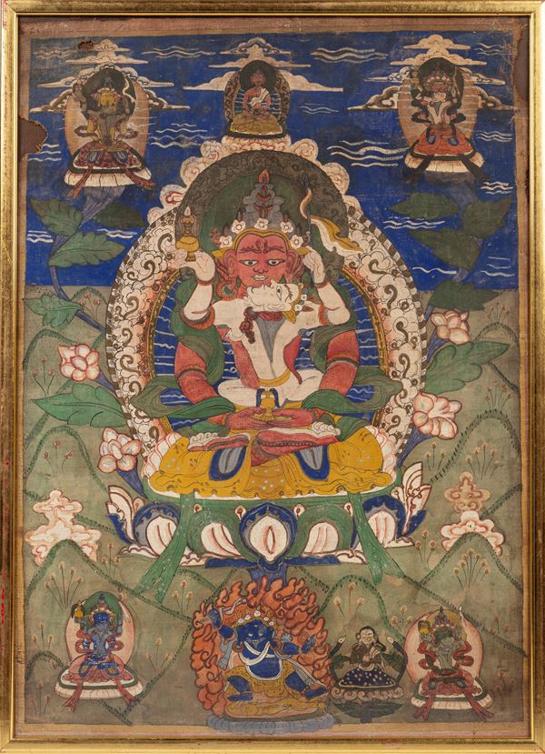 A PAINTED THANGKA