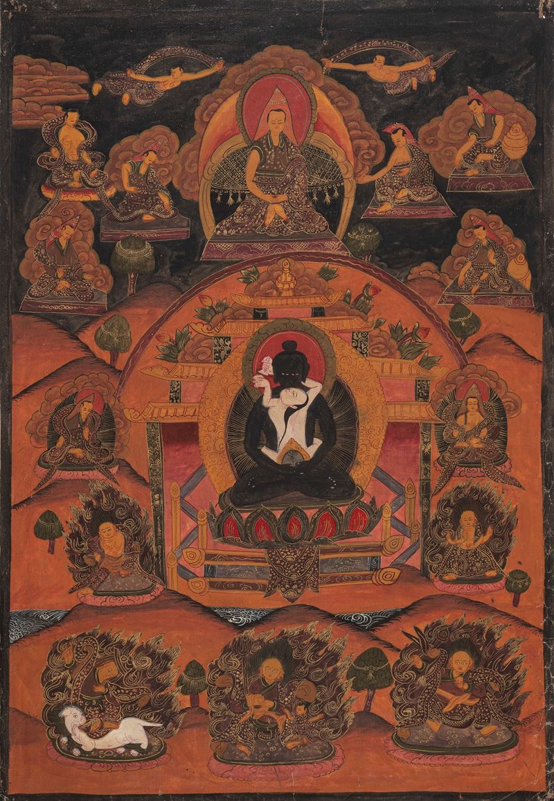 THANGKA DIPINTO SU SETA