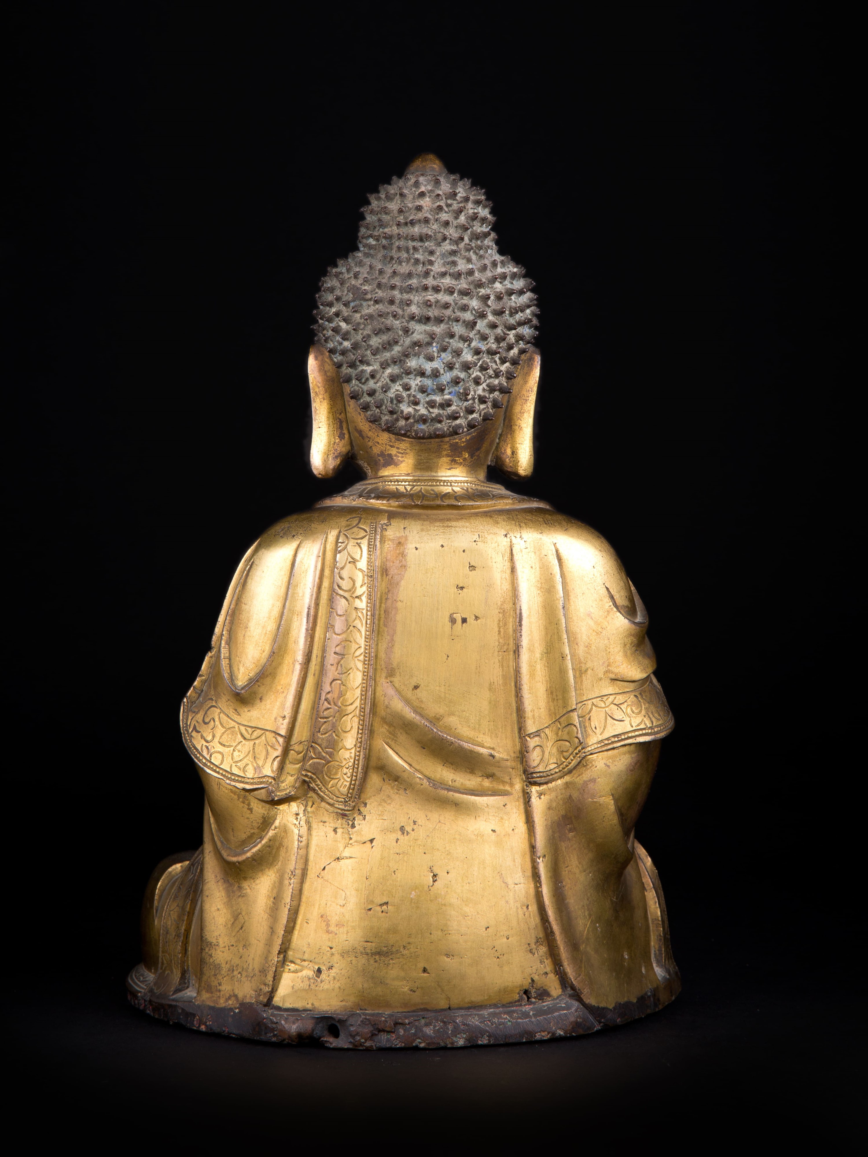 BUDDHA SEDUTO IN BRONZO DORATO