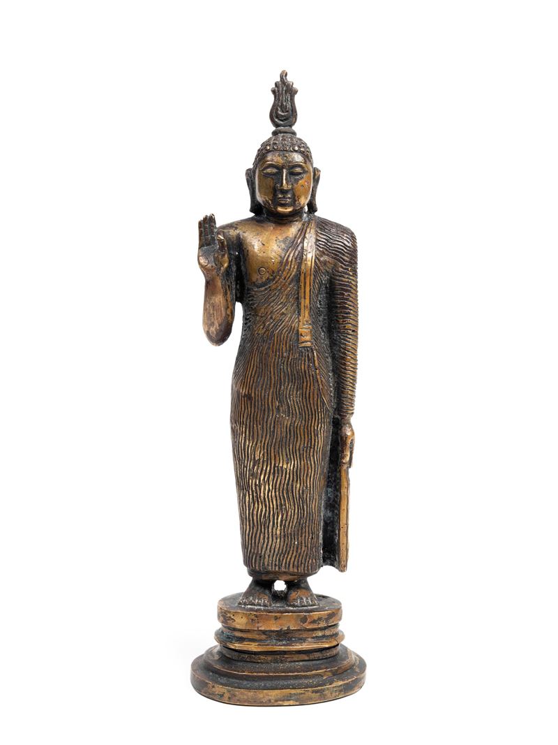 Scultura in bronzo raffigurante Buddha Kandyano, secolo XIX