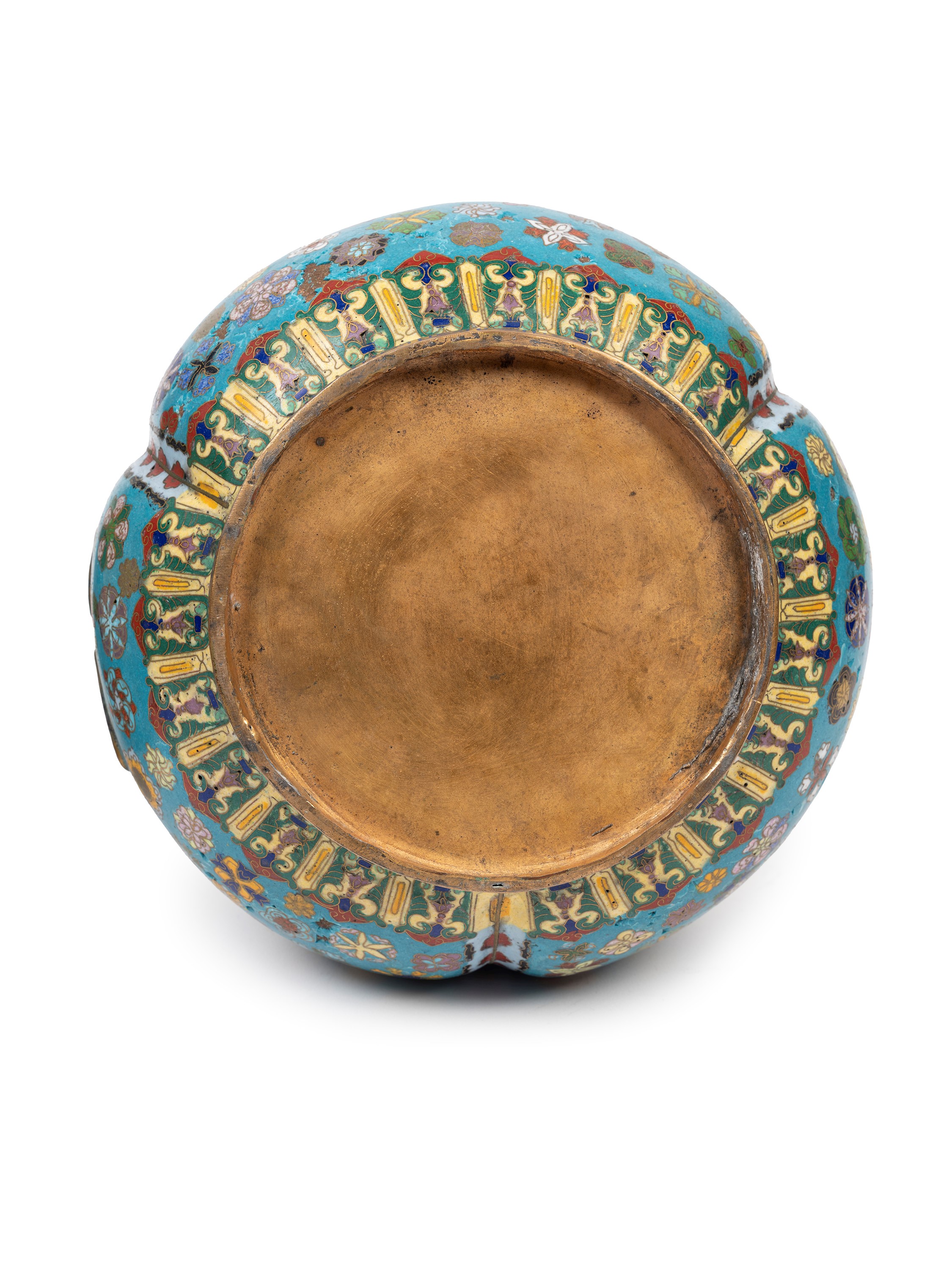 COPPIA DI VASI DOPPIA ZUCCA CONGIUNTA IN CLOISONNÈ