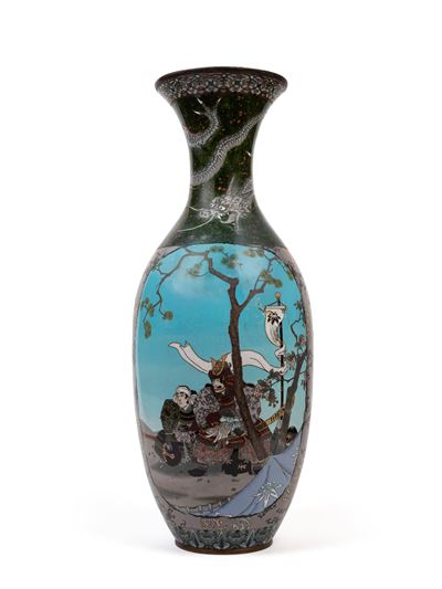 Vaso Cloisonné, Giappone, periodo Meiji, h 62 cm