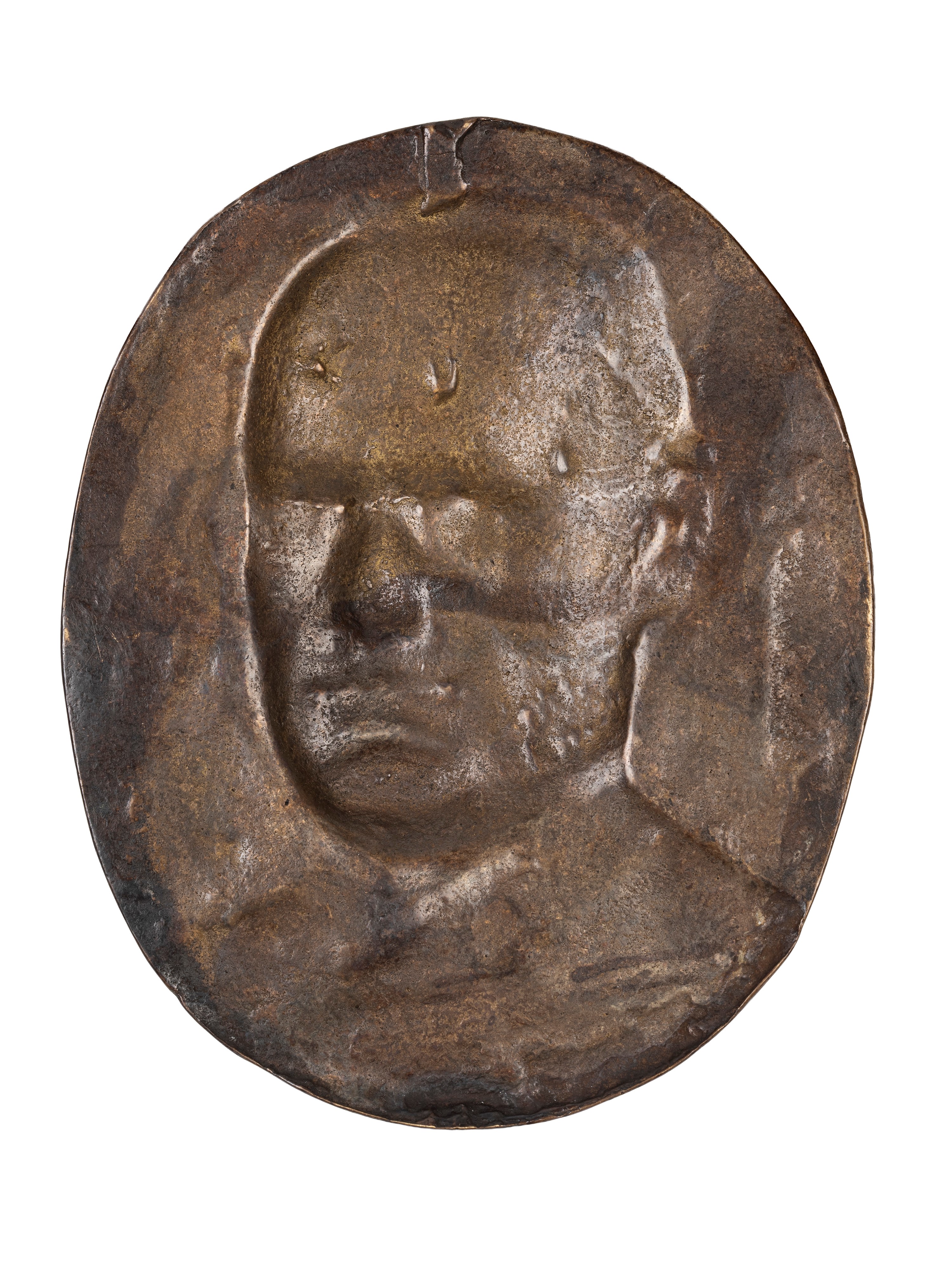 Piastra in bronzo raffigurante il busto del Duce, XX secolo