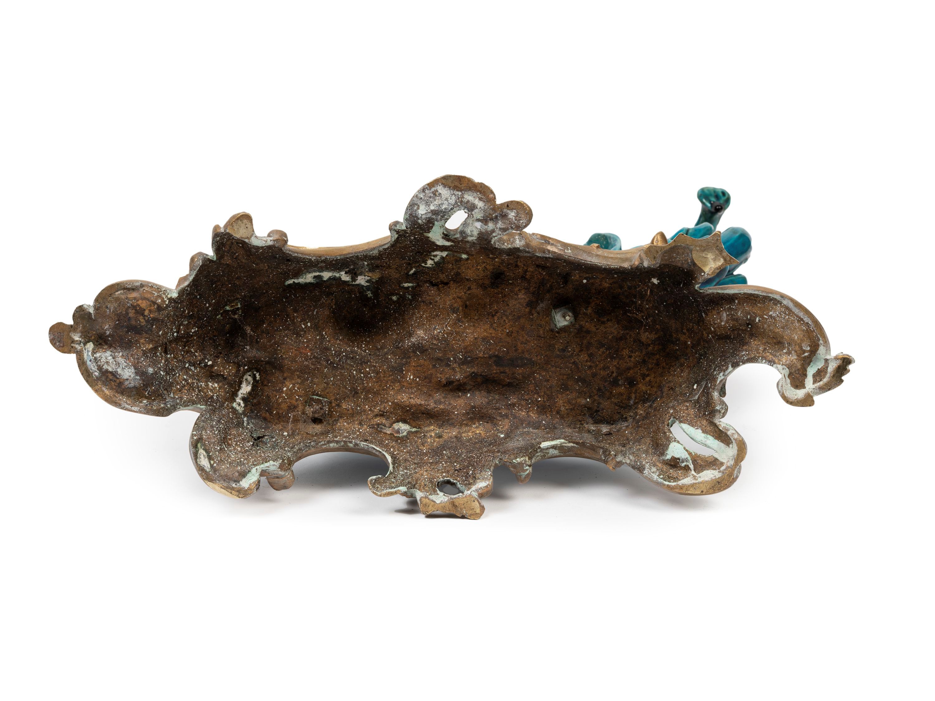 OROLOGIO DA TAVOLO CON ELEFANTE IN PORCELLANA MONTATO IN BRONZO