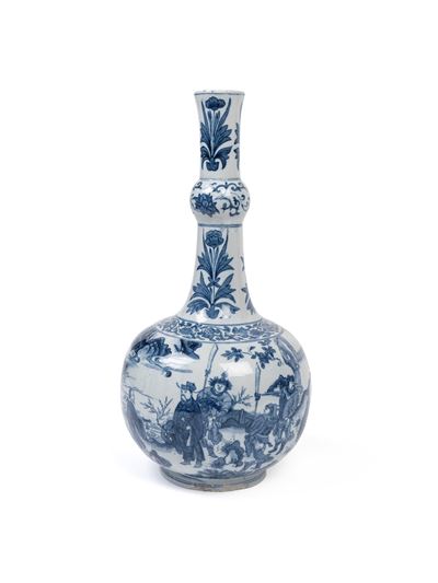 Vaso in porcellana bianca e blu, XX secolo