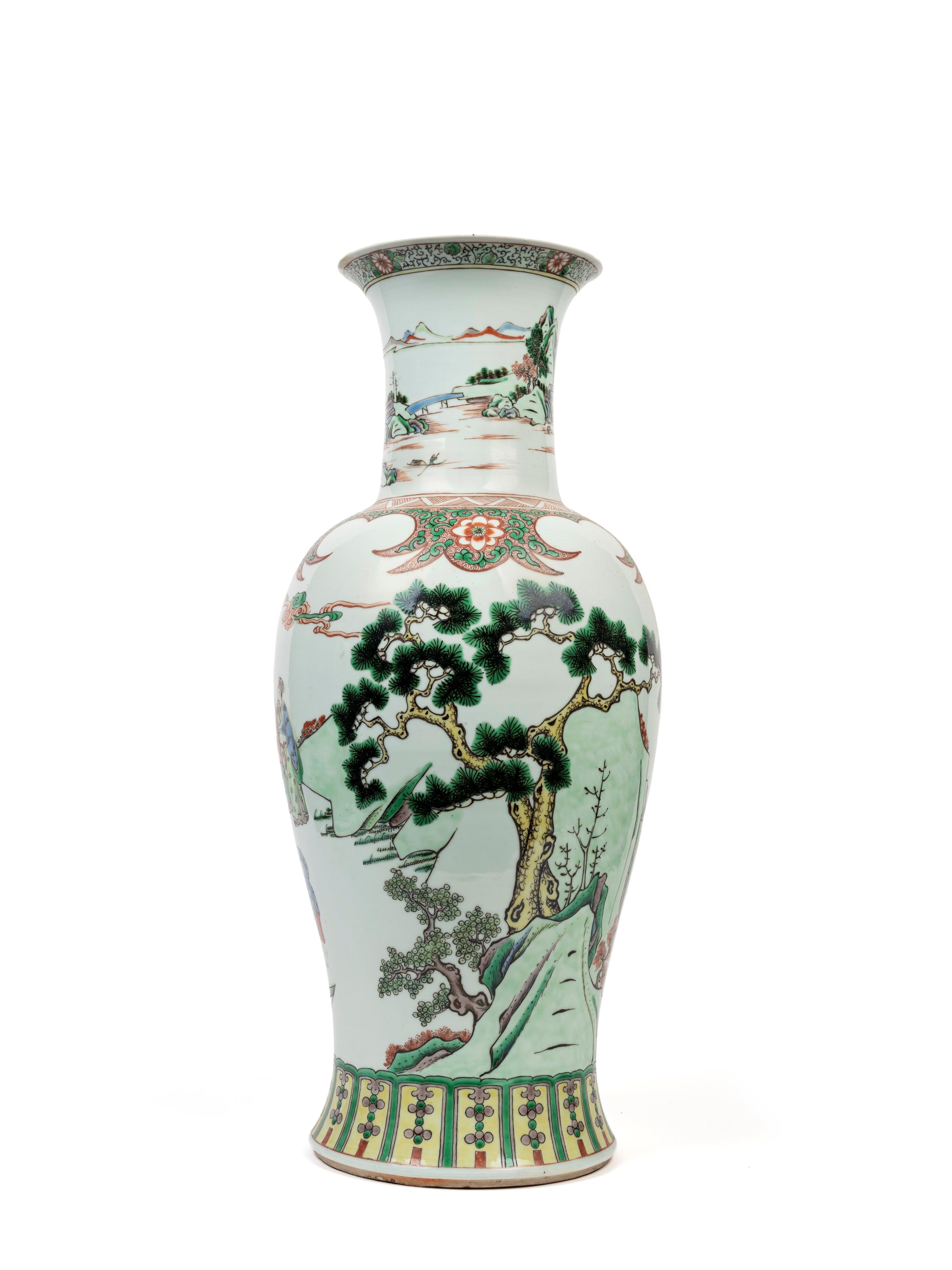 GRANDE VASO IN PORCELLANA FAMIGLIA VERDE