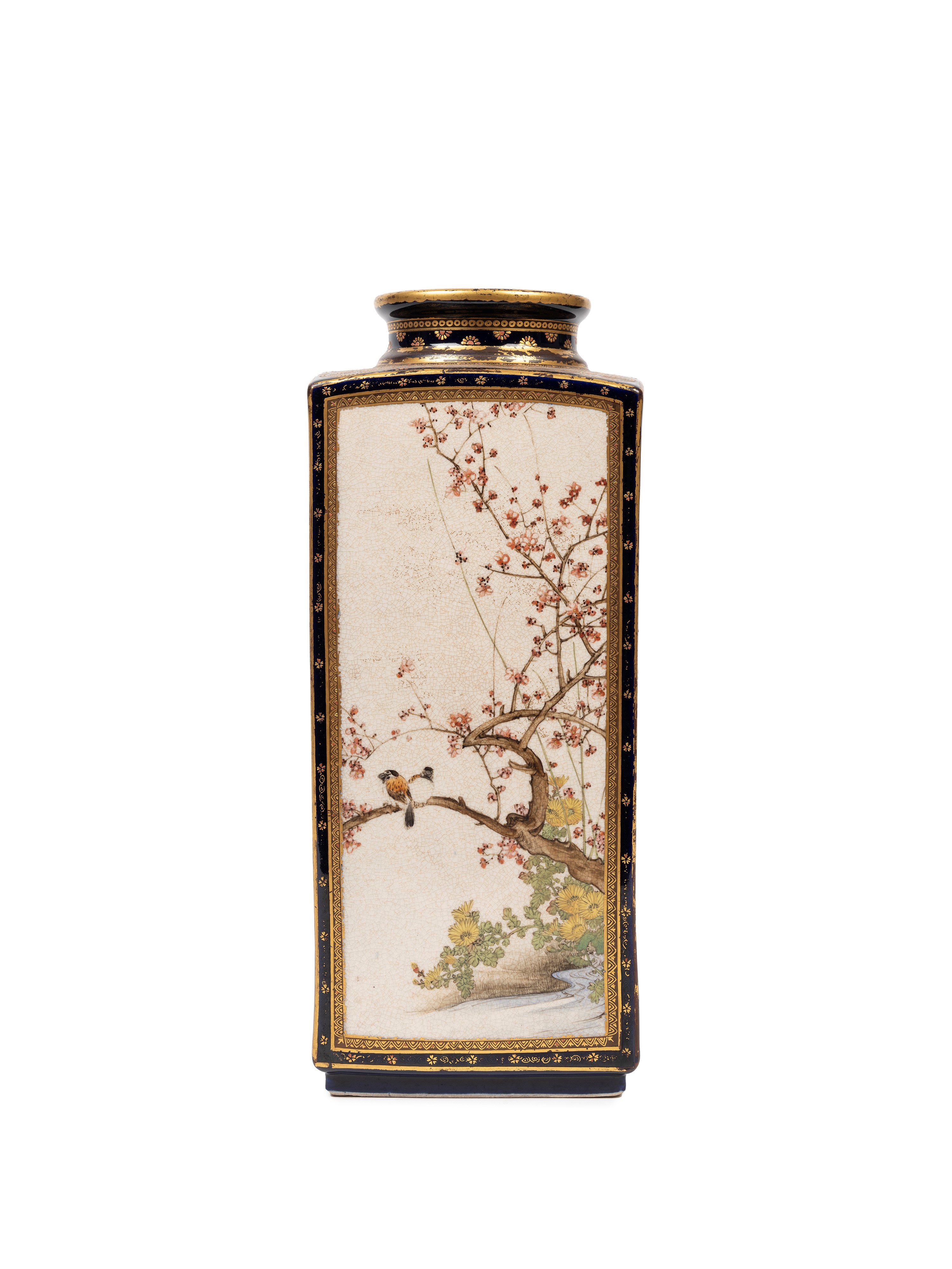 Ryozan, Vaso in ceramica Satsuma, Giappone, periodo Meiji
