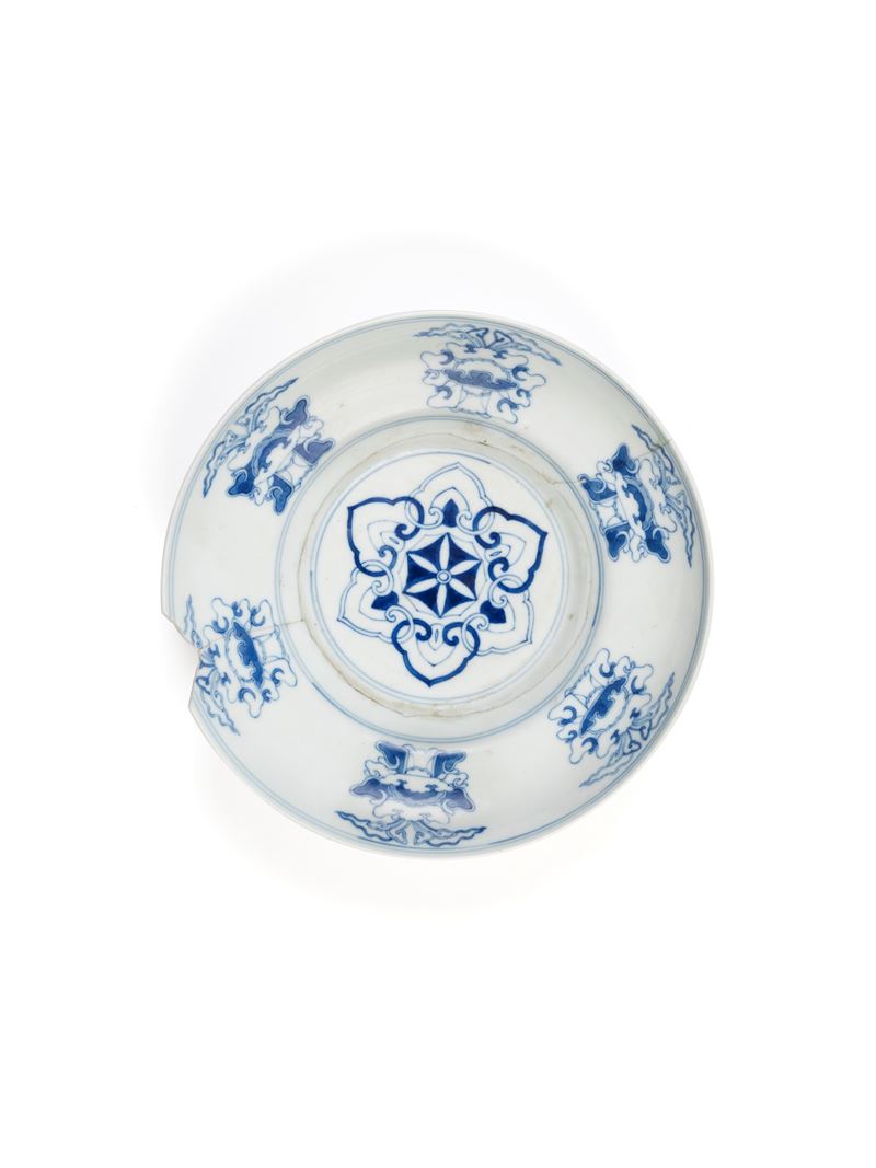 PIATTO IN PORCELLANA BIANCO E BLU