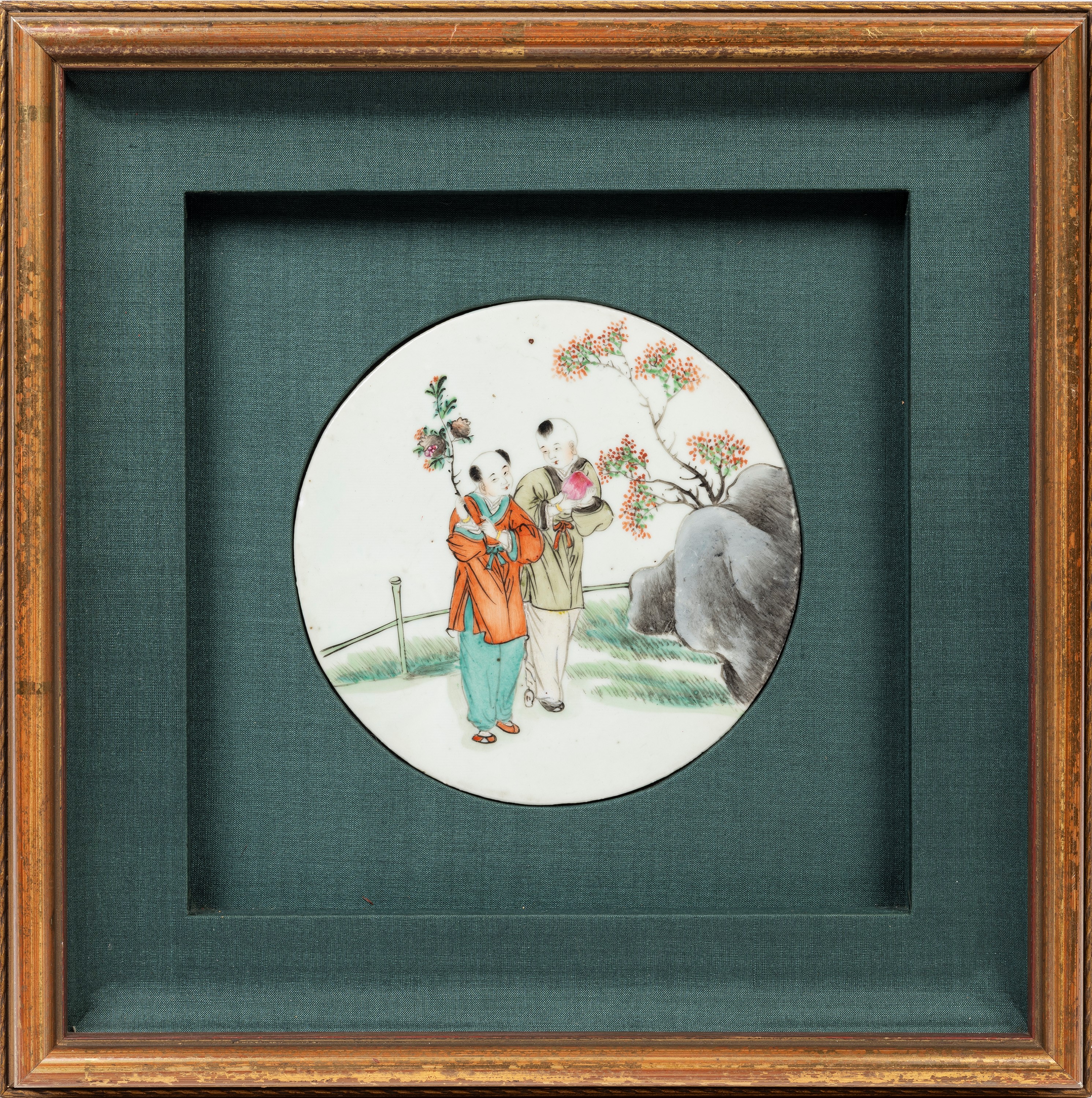 CINQUE PLACCHE IN PORCELLANA FAMIGLIA ROSA