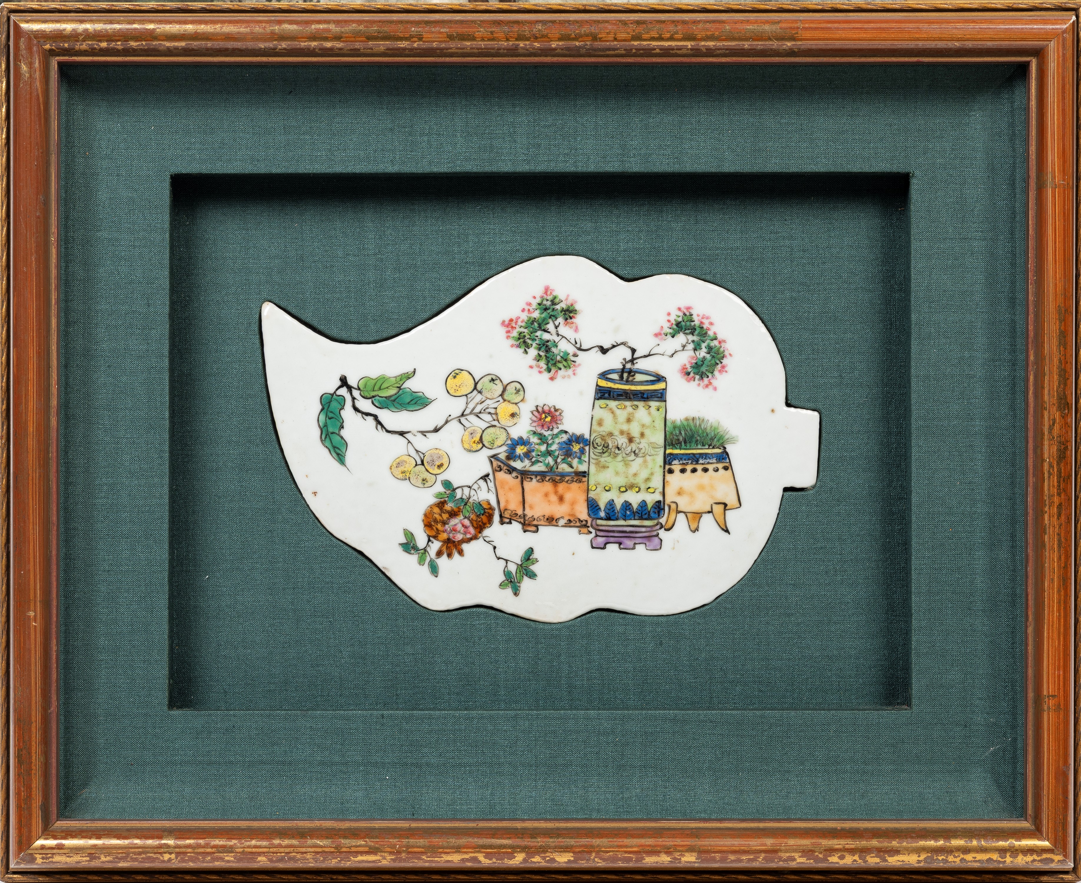 CINQUE PLACCHE IN PORCELLANA FAMIGLIA ROSA