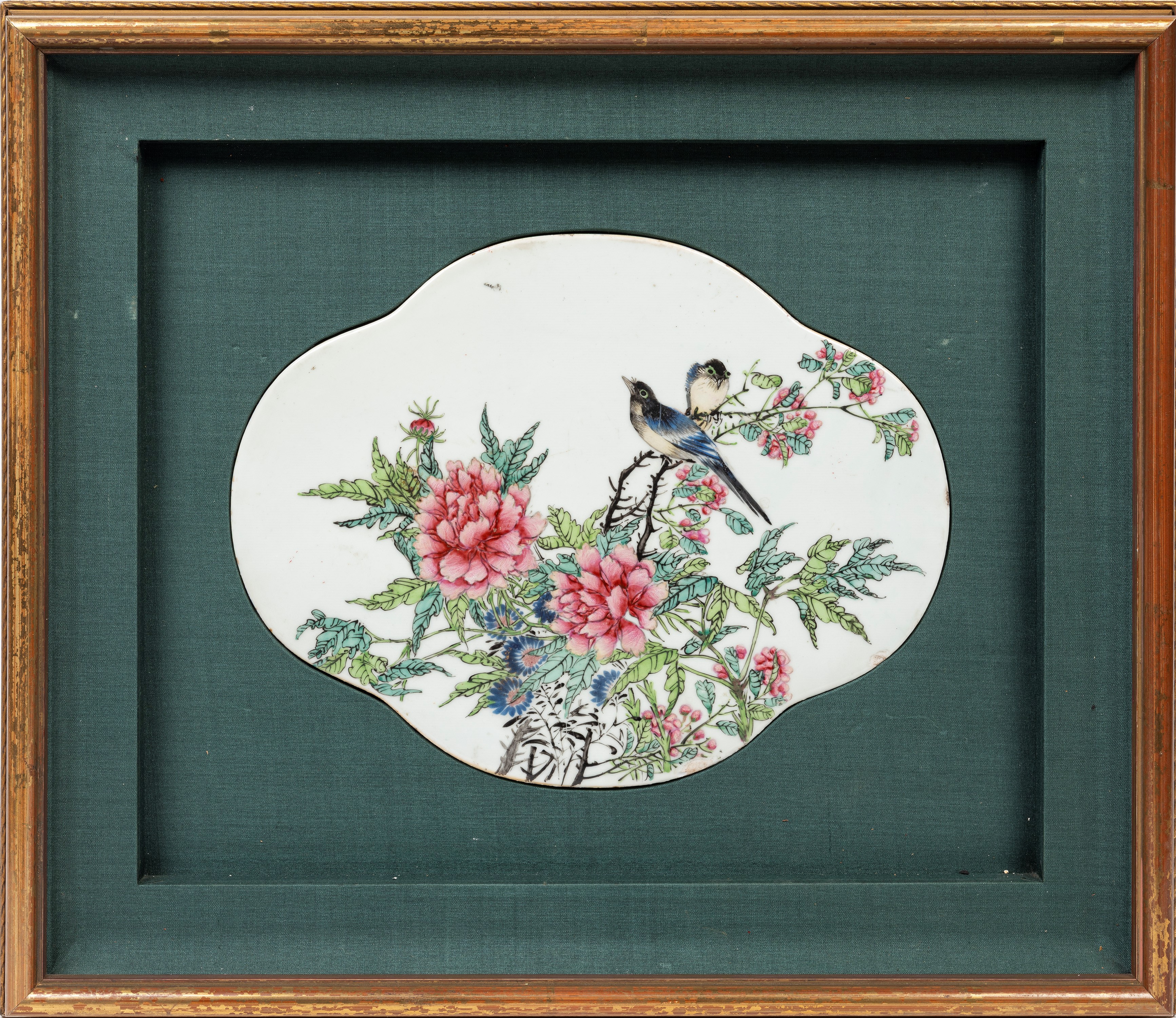 CINQUE PLACCHE IN PORCELLANA FAMIGLIA ROSA