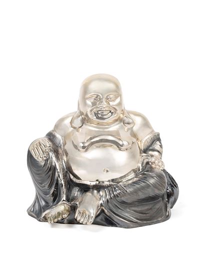 Figura di Buddha, argento 925, h cm 18,5 x l cm 21