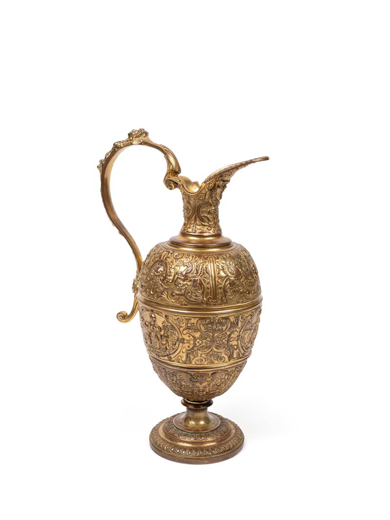 Brocca in bronzo dorato, Francia, secolo XIX