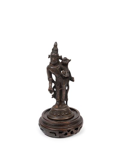 Scultore nepalese, Tara seduta in bronzo