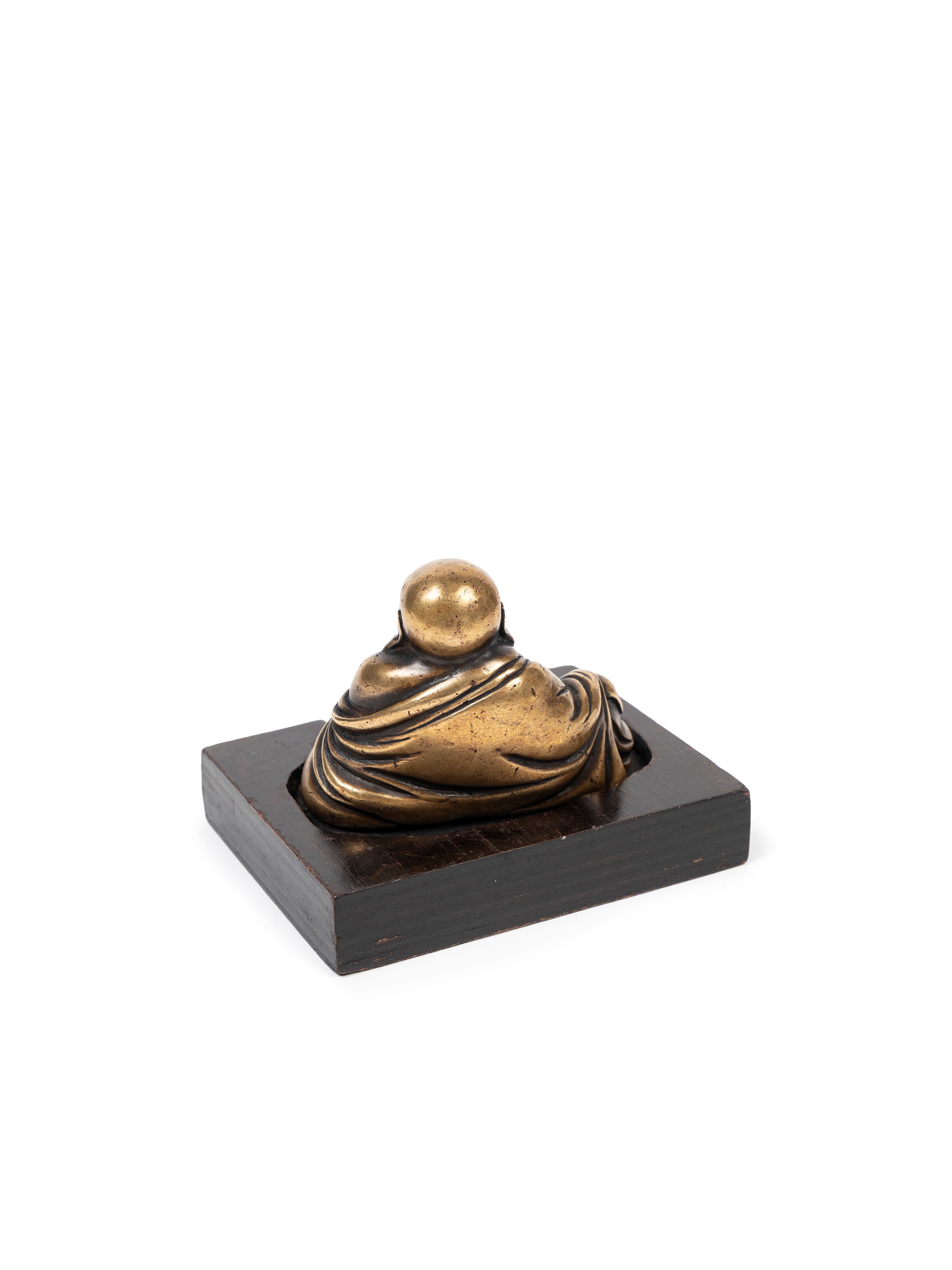 Figura di Buddha sorridente in bronzo dorato, Cina, dinastia Qing, XIX secolo