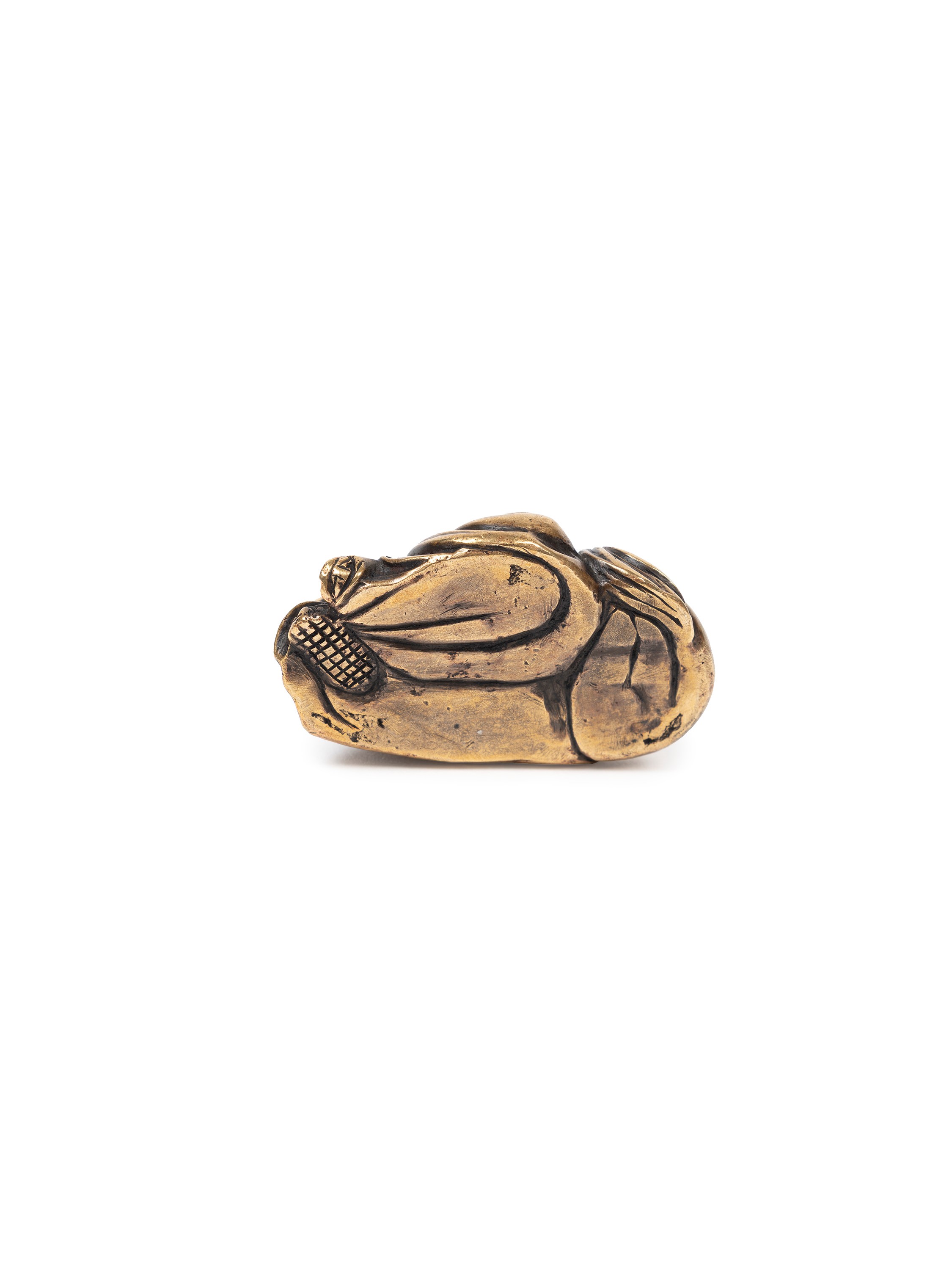 Figura di Buddha sorridente in bronzo dorato, Cina, dinastia Qing, XIX secolo