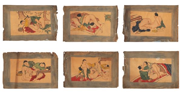 SIX SCROLL PAINTINGS ON PAPER
