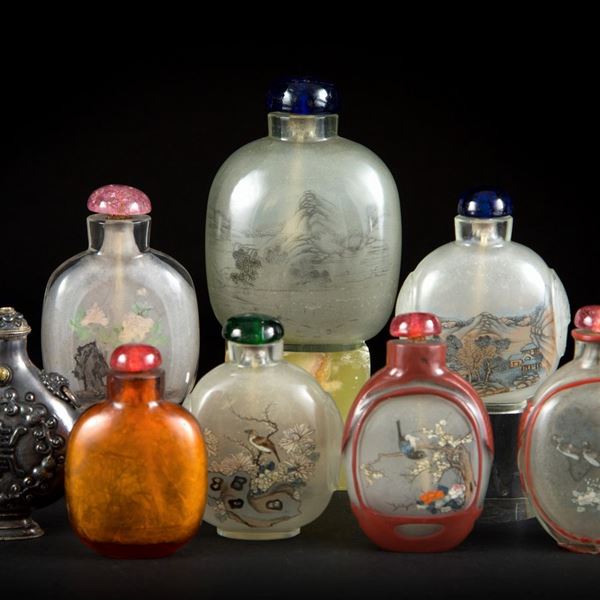 EIGHT SNUFF BOTTLES