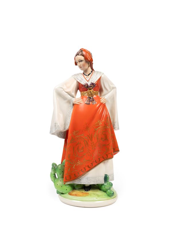 Lenci - POLYCHROME EARTHENWARE SCULPTURE DEPICTING SICILY – PIANA DEI GRECI