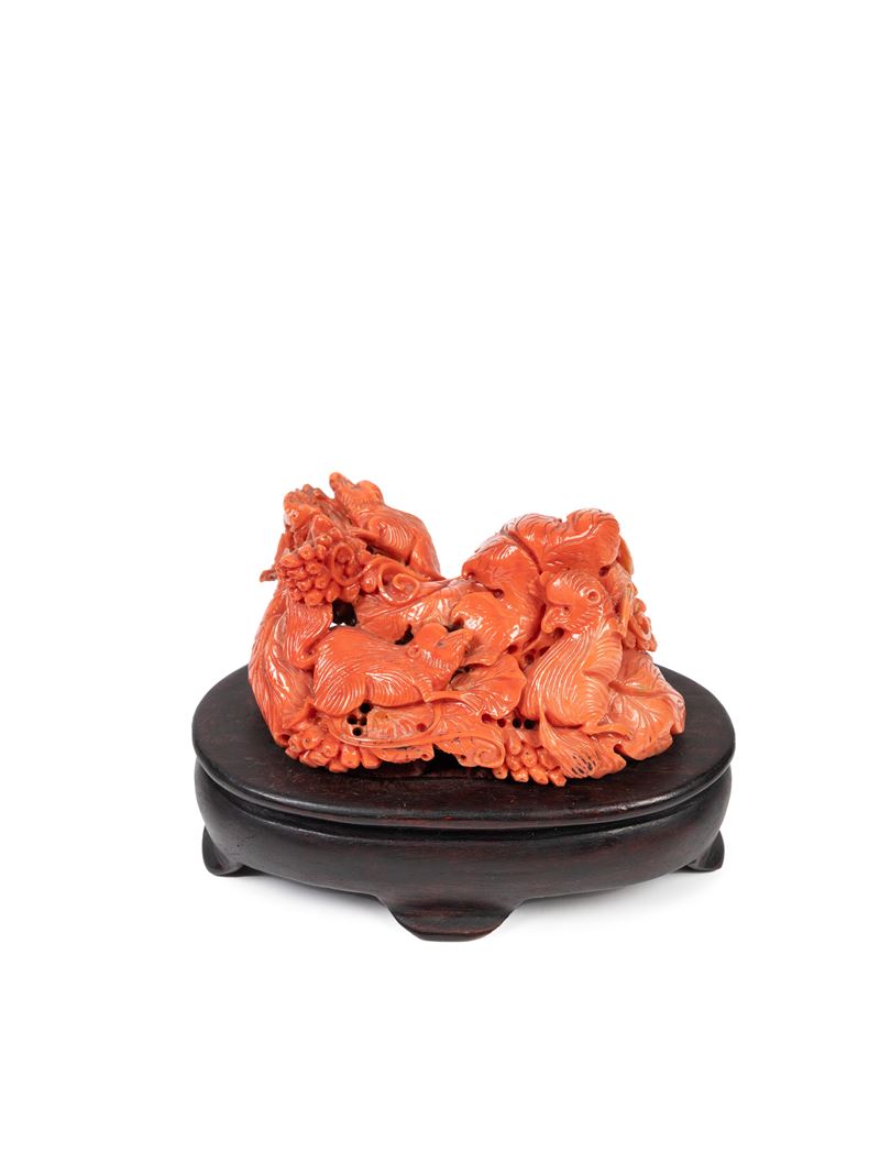 ☼SCULTURA IN CORALLO ROSSO MOMO O CERASUOLO
