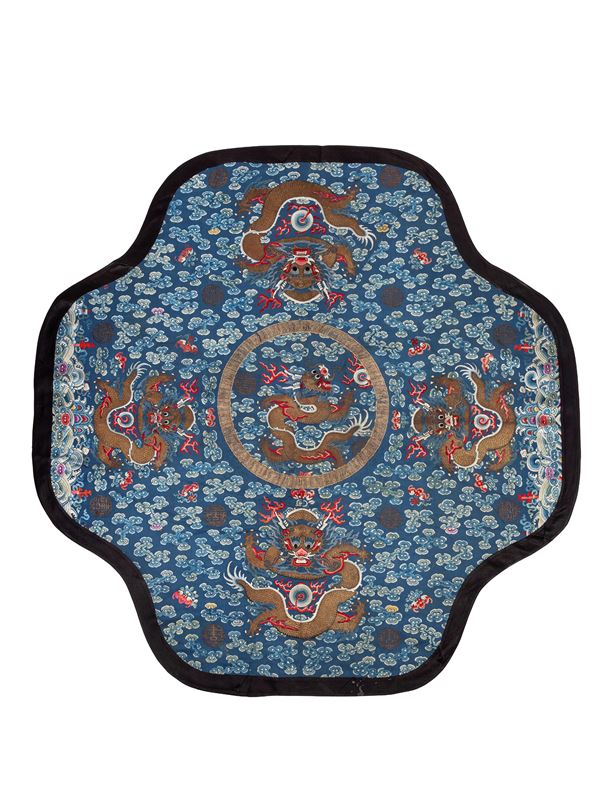 A LARGE EMBROIDERY ON SILK