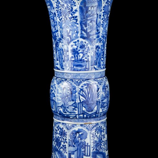A BIG BLUE AND WHITE VASE