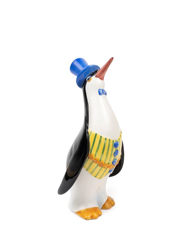 Lenci - POLYCHROME EARTHENWARE SCULPTURE DEPICTING PENGUIN