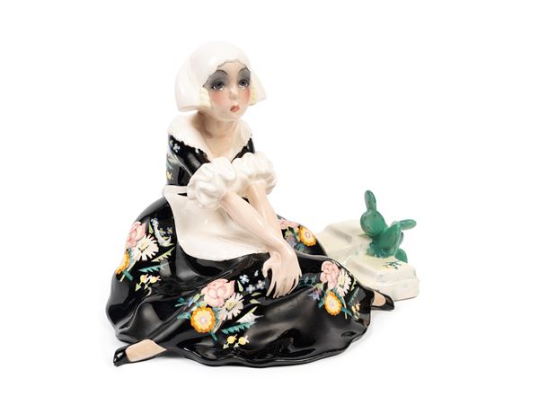 Sandro Vacchetti Essevi - POLYCHROME EARTHENWARE SCULPTURE DEPICTING NOSTALGIA