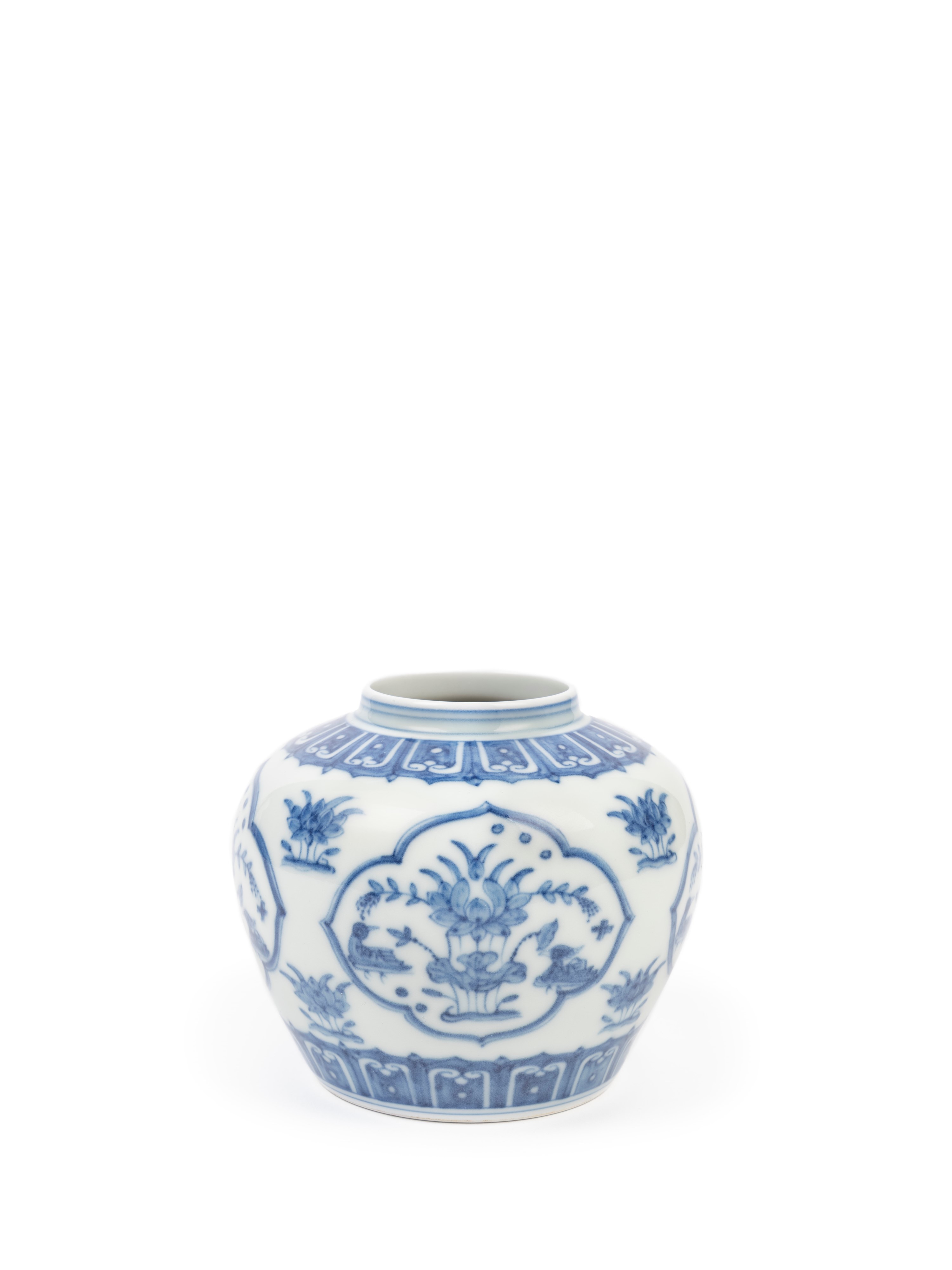 VASO 'LOTUS POND' IN PORCELLANA BIANCO E BLU