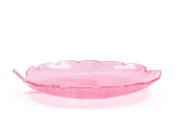 Tyra Lundgren per Venini - HALF-FILIGREE GLASS LEAF IN SHADES OF PINK