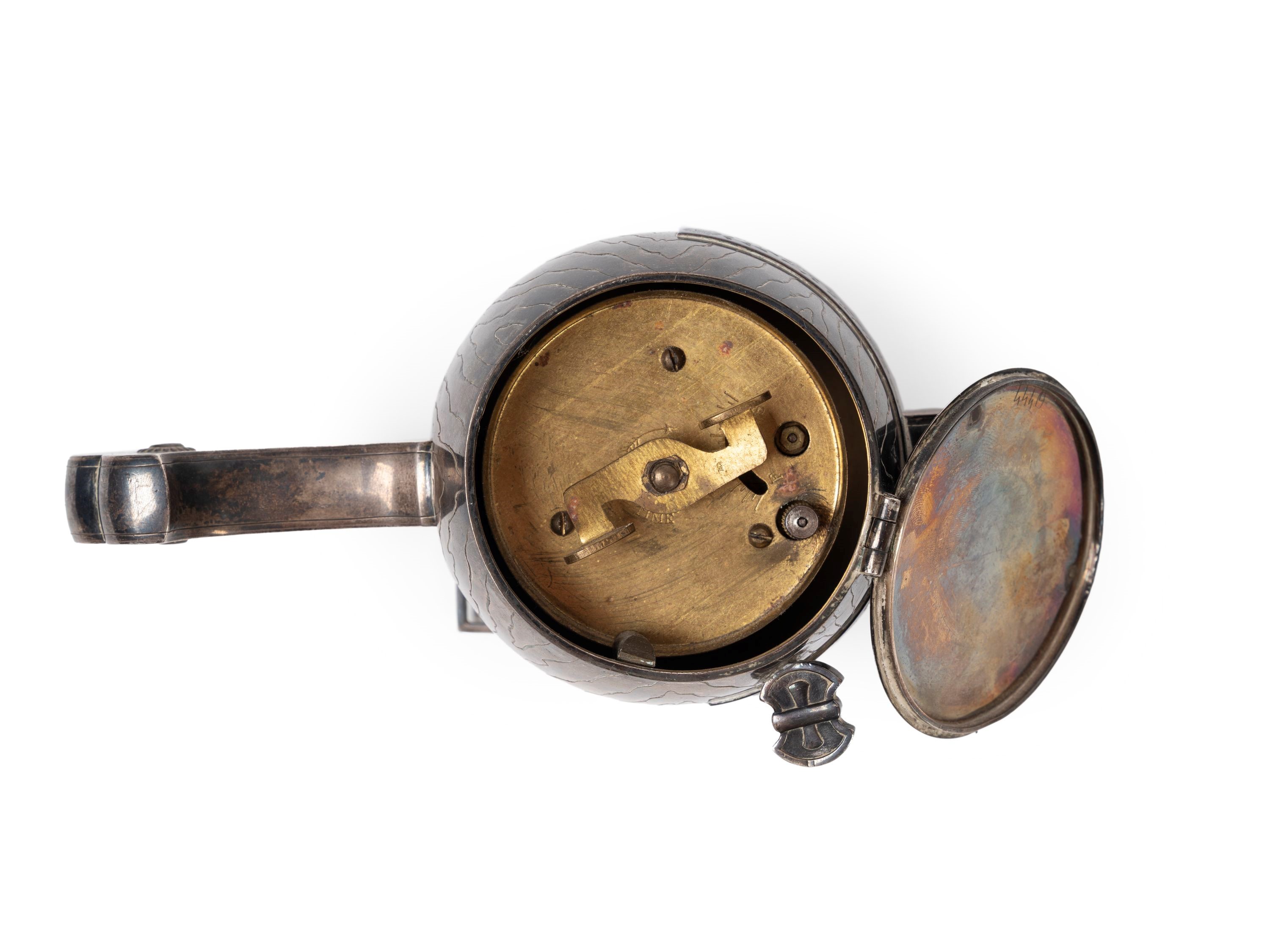 Modello in argento del martello di Daikoku con orologio incastonato, Giappone, periodo Meiji