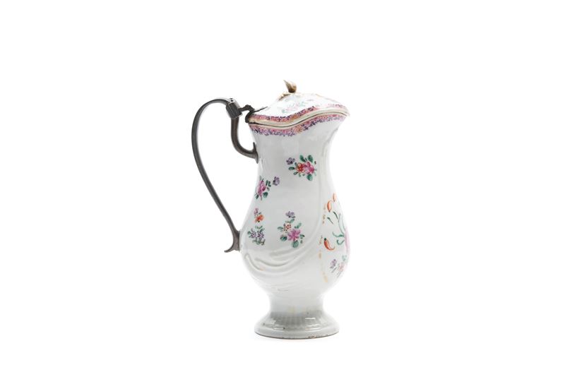 CAFFETTIERA EXPORT IN PORCELLANA FAMIGLIA ROSA