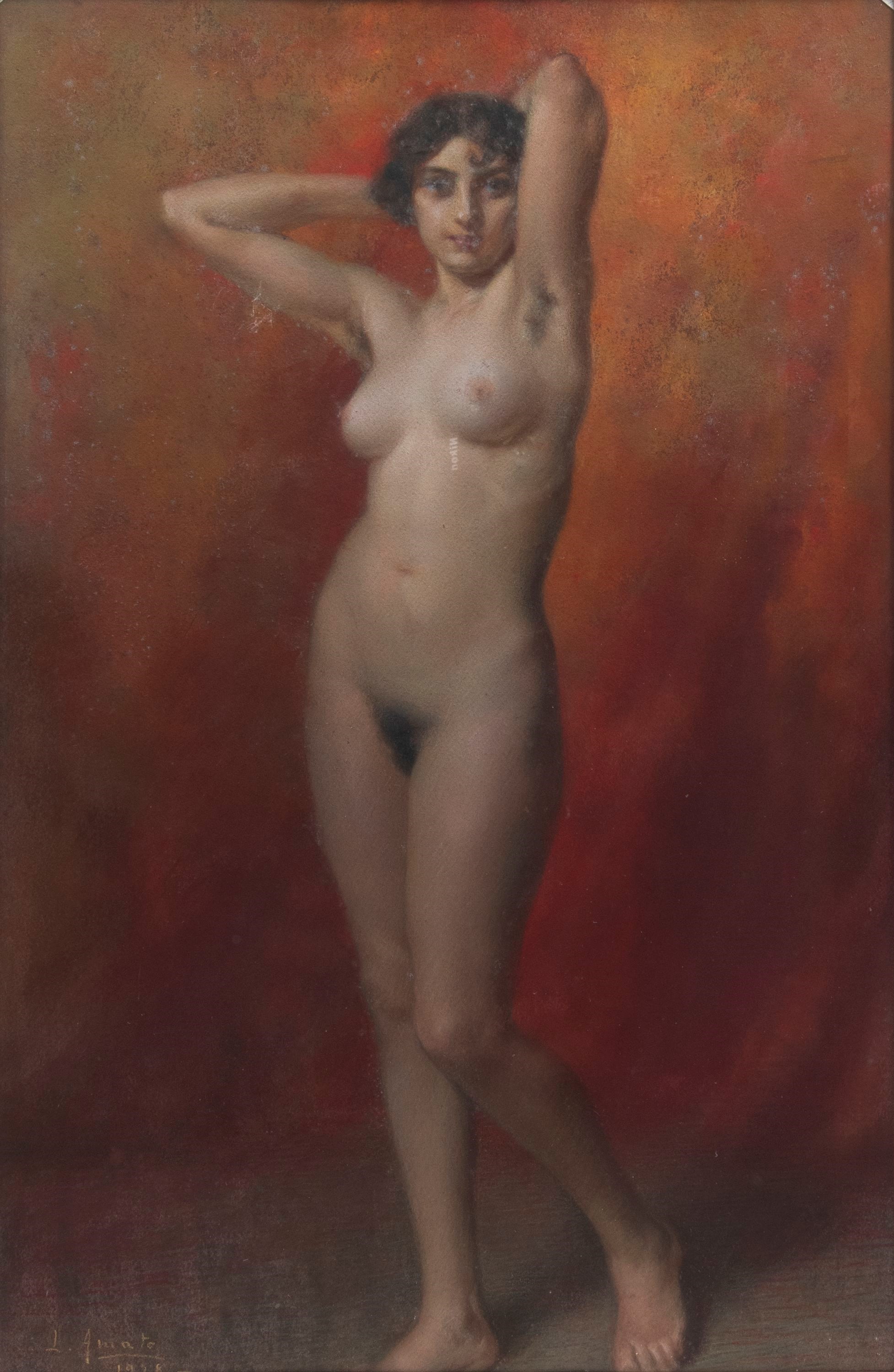 Luigi Amato - Nudo di donna, pastello su cartoncino